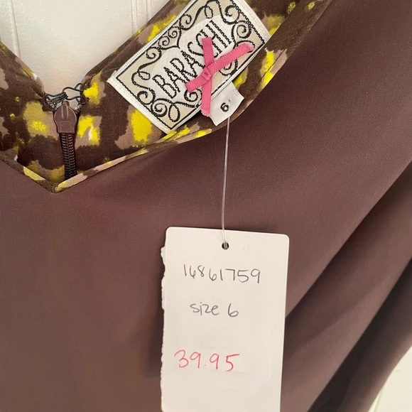NWT Baraschi by Anthropologie Storm of Shapes Dress in Mocha and Sunshine - 6 - Picture 4 of 13
